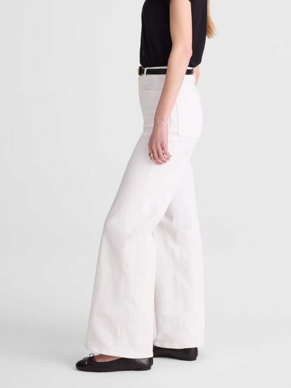 Madewell Emmy Super Stretch Denim Wide Leg Jeans White Size 28 NWT - Picture 3 of 10